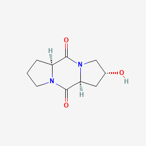 molecular formula C10H14N2O3 B12783339 Cyclic-prolyl-hydroxyproline CAS No. 36099-80-6