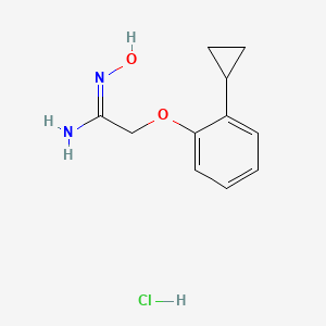 molecular formula C11H15ClN2O2 B12783373 Ethanimidamide, 2-(2-cyclopropylphenoxy)-N-hydroxy-, monohydrochloride CAS No. 81720-98-1