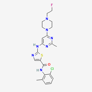molecular formula C22H25ClFN7OS B12783394 Fluoro-dasatinib CAS No. 957218-02-9