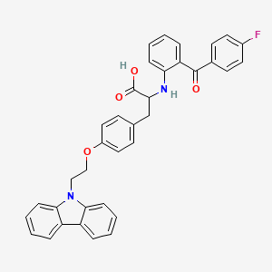 molecular formula C36H29FN2O4 B12783439 Carfloglitazar CAS No. 2213406-75-6