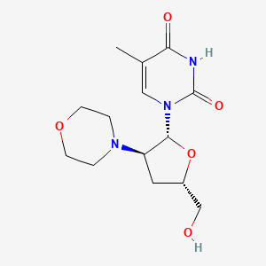 molecular formula C14H21N3O5 B12783465 Uridine, 2',3'-dideoxy-5-methyl-2'-(4-morpholinyl)- CAS No. 134935-08-3
