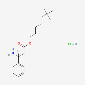 molecular formula C18H30ClNO2 B12783468 beta-Alanine, 3-phenyl-, 6,6-dimethylheptyl ester, hydrochloride, DL- CAS No. 87253-01-8
