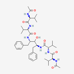 molecular formula C41H62N6O7 B12783537 N,N-bis(AcetylValVal)-2,4-diamino-1,5-diphenyl-3-pentanol CAS No. 129467-44-3