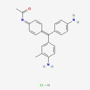 molecular formula C22H22ClN3O B12783578 N-[4-[(4-amino-3-methylphenyl)-(4-aminophenyl)methylidene]cyclohexa-2,5-dien-1-ylidene]acetamide;hydrochloride CAS No. 71033-11-9