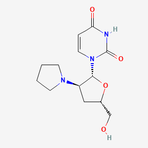 molecular formula C13H19N3O4 B12783601 Uridine, 2',3'-dideoxy-2'-(1-pyrrolidinyl)- CAS No. 119753-64-9