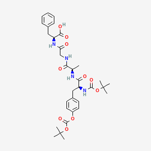 molecular formula C33H44N4O10 B12783661 L-Phenylalanine, N-(N-(N-(N,O-bis(1,1-dimethylethoxy)carbonyl)-L-tyrosyl)-D-alanylglycyl)- CAS No. 145594-19-0