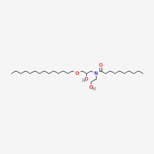 molecular formula C29H59NO4 B12783739 Hydroxyethyl myristyl oxyhydroxypropyl decanamide CAS No. 129983-63-7