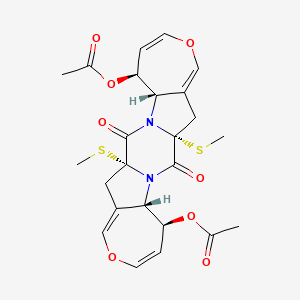 molecular formula C24H26N2O8S2 B12783765 Didethiodi(methylthio)acetylaranotin CAS No. 20485-02-3