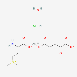 molecular formula C11H20ClNO8SZn B12783768 Aquo-alpha-ketoglutarato-O,O(sup alpha)-chloro-S-methylmethioninato-O,N-zinc(II) CAS No. 131966-49-9