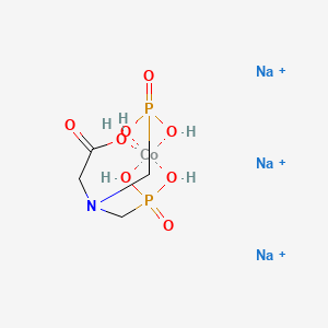 molecular formula C4H11CoNNa3O8P2+3 B12783892 Cobaltate(3-), (N,N-bis((phosphono-kappaO)methyl)glycinato(5-)-kappaN,kappaO)-, trisodium, (T-4)- CAS No. 67968-66-5