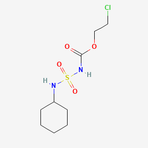 molecular formula C9H17ClN2O4S B12783926 Carbamic acid, ((cyclohexylamino)sulfonyl)-, 2-chloroethyl ester CAS No. 87708-08-5