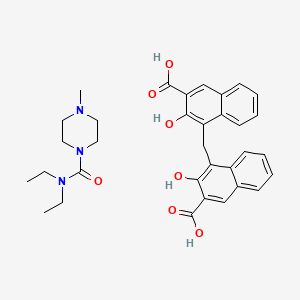 molecular formula C33H37N3O7 B12783992 Diethylcarbamazine pamoate CAS No. 56973-50-3