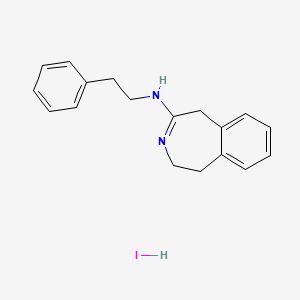 molecular formula C18H21IN2 B12784036 4,5-Dihydro-N-(2-phenylethyl)-1H-3-benzazepin-2-amine monohydriodide CAS No. 121771-79-7