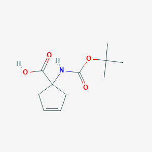 molecular formula C11H17NO4 B1278404 1-((tert-Butoxycarbonyl)amino)cyclopent-3-enecarboxylic acid CAS No. 213316-20-2