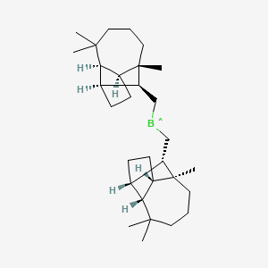 molecular formula C30H50B B12784042 Borane, bis(((1R,3aS,4R,8aR,9S)-decahydro-4,8,8-trimethyl-1,4-methanoazulen-9-yl)methyl)- CAS No. 77882-24-7