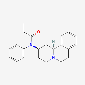 molecular formula C22H26N2O B12784044 N-[(2R,11bS)-2,3,4,6,7,11b-hexahydro-1H-benzo[a]quinolizin-2-yl]-N-phenylpropanamide CAS No. 23548-26-7