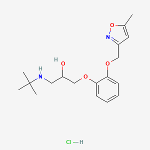 molecular formula C18H27ClN2O4 B12784111 2-Propanol, 3-(tert-butylamino)-1-(o-((5-methyl-3-isoxazolyl)methoxy)phenoxy)-, hydrochloride CAS No. 90288-73-6