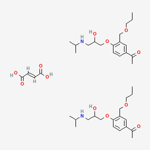 molecular formula C40H62N2O12 B12784130 Ethanone, 1-(4-(2-hydroxy-3-((1-methylethyl)amino)propoxy)-3-(propoxymethyl)phenyl)-, fumarate CAS No. 104450-37-5