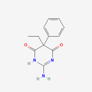 molecular formula C12H13N3O2 B12784138 2-amino-5-ethyl-5-phenyl-1H-pyrimidine-4,6-dione 