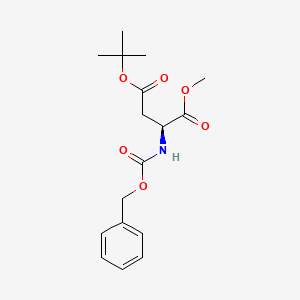 molecular formula C17H23NO6 B1278417 (S)-4-叔丁基 1-甲基 2-(((苄氧羰基)氨基)琥珀酸酯 CAS No. 63327-57-1