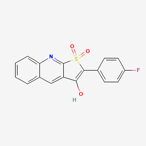 molecular formula C17H10FNO3S B12784187 2-(4-Fluorophenyl)thieno(2,3-b)quinolin-3-ol 1,1-dioxide CAS No. 65764-36-5