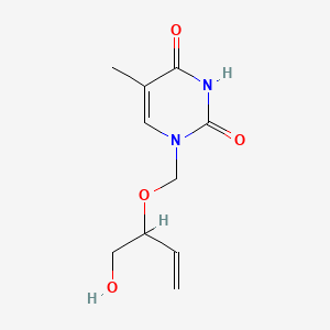 molecular formula C10H14N2O4 B12784209 2,4(1H,3H)-Pyrimidinedione, 1-(((1-(hydroxymethyl)-2-propenyl)oxy)methyl)-5-methyl- CAS No. 136083-22-2