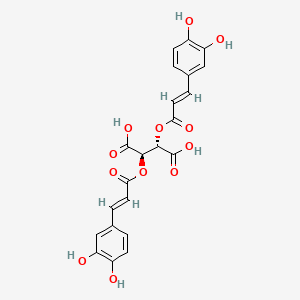 molecular formula C22H18O12 B12784241 (2S,1R)-1,2-Bis(3-(3,4-dihydroxyphenyl)prop-2-enoyloxy)ethane-1,2-dicarboxylic acid CAS No. 133520-29-3