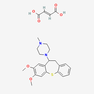 molecular formula C25H30N2O6S B12784269 1-(10,11-Dihydro-7,8-dimethoxydibenzo(b,f)thiepin-10-yl)-4-methylpiperazine maleate hydrate CAS No. 80709-64-4
