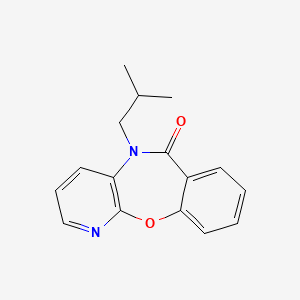 molecular formula C16H16N2O2 B12784303 5-(2-Methylpropyl)-pyrido(2,3-b)(1,4)benzoxazepin-6(5H)-one CAS No. 14417-38-0