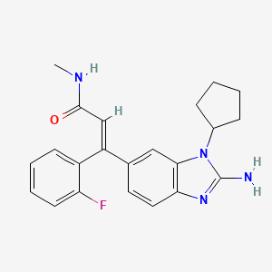 molecular formula C22H23FN4O B12784393 Unq5GH46FY CAS No. 743404-73-1