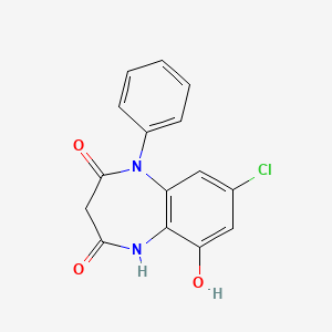 molecular formula C15H11ClN2O3 B12784407 9-Hydroxy-N-desmethylclobazam CAS No. 70643-29-7