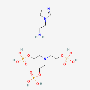 molecular formula C11H29N4O12P3 B12784501 2-[Bis(2-phosphonooxyethyl)amino]ethyl dihydrogen phosphate;2-(4,5-dihydroimidazol-1-yl)ethanamine 