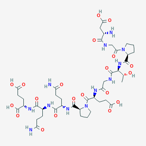 molecular formula C42H64N12O20 B12784518 Asp-Gly-Pro-Thr-Gly-Glu-Pro-Gln-Gln-Glu CAS No. 1054604-83-9