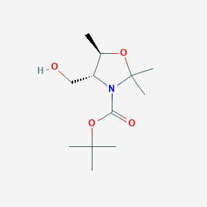 molecular formula C12H23NO4 B1278454 Tert-butyl (4R,5R)-4-(hydroxymethyl)-2,2,5-trimethyl-1,3-oxazolidine-3-carboxylate 