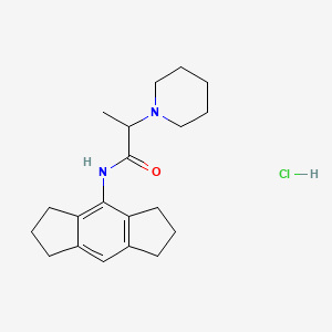 molecular formula C20H29ClN2O B12784591 N-(1,2,3,5,6,7-Hexahydro-s-indacen-4-yl)-alpha-methyl-1-piperidineacetamide hydrochloride CAS No. 85564-90-5