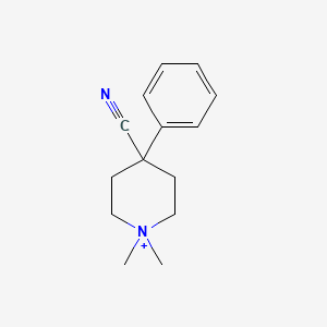 molecular formula C14H19N2+ B12784608 1,1-Dimethyl-4-phenyl-1lambda(5)-piperidine-4-carbonitrile CAS No. 7476-27-9