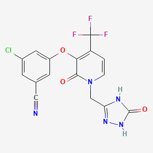 molecular formula C16H9ClF3N5O3 B12784613 Doravirine metabolite M8 CAS No. 1338226-05-3