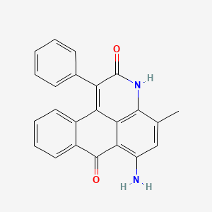 molecular formula C23H16N2O2 B12784688 6-Amino-4-methyl-1-phenylanthrapyridone CAS No. 86227-79-4