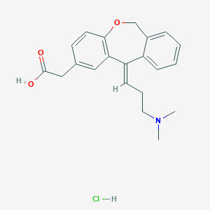 molecular formula C21H24ClNO3 B127847 2-[(11E)-11-[3-(二甲氨基)丙叉基]-6H-苯并[c][1]苯并恶二杂环-2-基]乙酸盐酸盐 CAS No. 949141-22-4