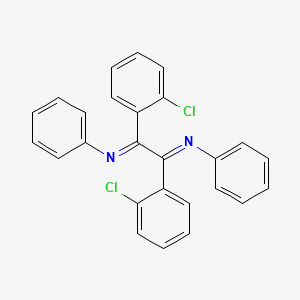 molecular formula C26H18Cl2N2 B12784752 N-(1,2-Bis(2-chlorophenyl)-2-(phenylimino)ethylidene)aniline CAS No. 21913-95-1