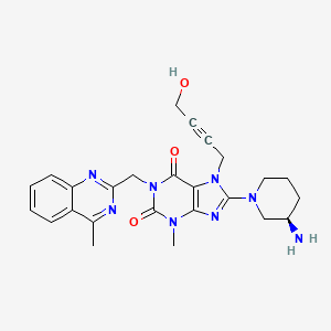 molecular formula C25H28N8O3 B12784802 Linagliptin metabolite m489(1) CAS No. 1807608-59-8