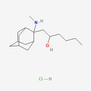 molecular formula C17H32ClNO B12784845 alpha-Butyl-2-(methylamino)tricyclo(3.3.1.1(sup 3,7))decane-2-ethanol hydrochloride CAS No. 108736-87-4