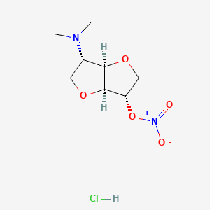 molecular formula C8H15ClN2O5 B12784889 [(3S,3aR,6S,6aS)-3-(dimethylamino)-2,3,3a,5,6,6a-hexahydrofuro[3,2-b]furan-6-yl] nitrate;hydrochloride CAS No. 81786-30-3
