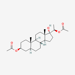 molecular formula C25H40O5 B12784918 Allopregnane-3beta,17alpha,20beta-triol 3,20-diacetate CAS No. 6170-18-9