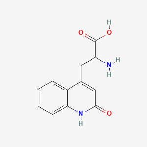 molecular formula C12H12N2O3 B1278500 2-Amino-3-(2-oxo-1,2-dihydroquinolin-4-yl)propanoic acid CAS No. 5162-90-3