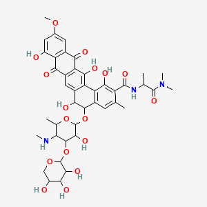 molecular formula C42H49N3O17 B12785021 Pradimicin A dimethylamide hydrate CAS No. 133917-48-3