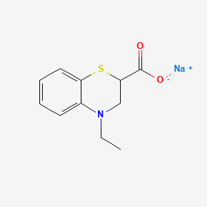 molecular formula C11H12NNaO2S B12785038 Sodium 3,4-dihydro-4-ethyl-2H-1,4-benzothiazine-2-carboxylate CAS No. 97699-28-0
