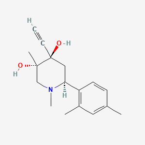 molecular formula C17H23NO2 B12785052 cis-1,3-Dimethyl-6-(2,4-dimethylphenyl)-4-ethynyl-3,4-piperidinediol CAS No. 120729-78-4