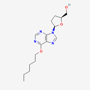 molecular formula C16H24N4O3 B12785070 Inosine, 2',3'-dideoxy-6-O-hexyl- CAS No. 146202-53-1