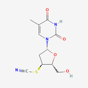 molecular formula C11H13N3O4S B12785078 Thymidine, 3'-thio-, 3'-cyanate CAS No. 108895-44-9